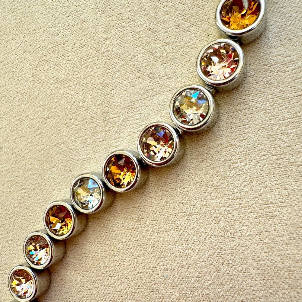 Touchstone Crystal by Swarovski “Sand Ice” Tennis Bracelet, 7.5in